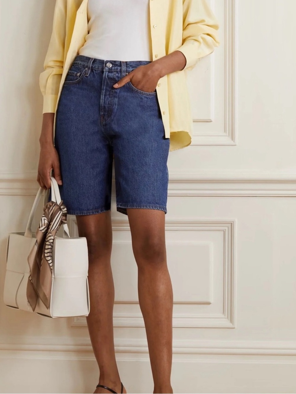 Re/Done Peddle Pusher Bermuda Denim Shorts
